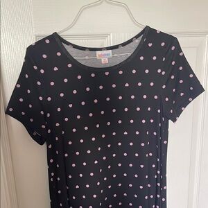 Black Polka Dot and tiny hearts Carly ink and black lularoe
